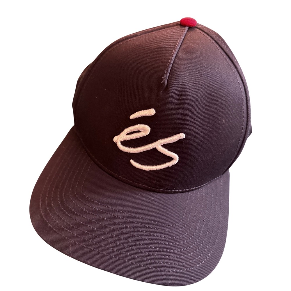 eS Footwear Snapback Hat Navy Blue Red Underbrim Skateboarding Cap
